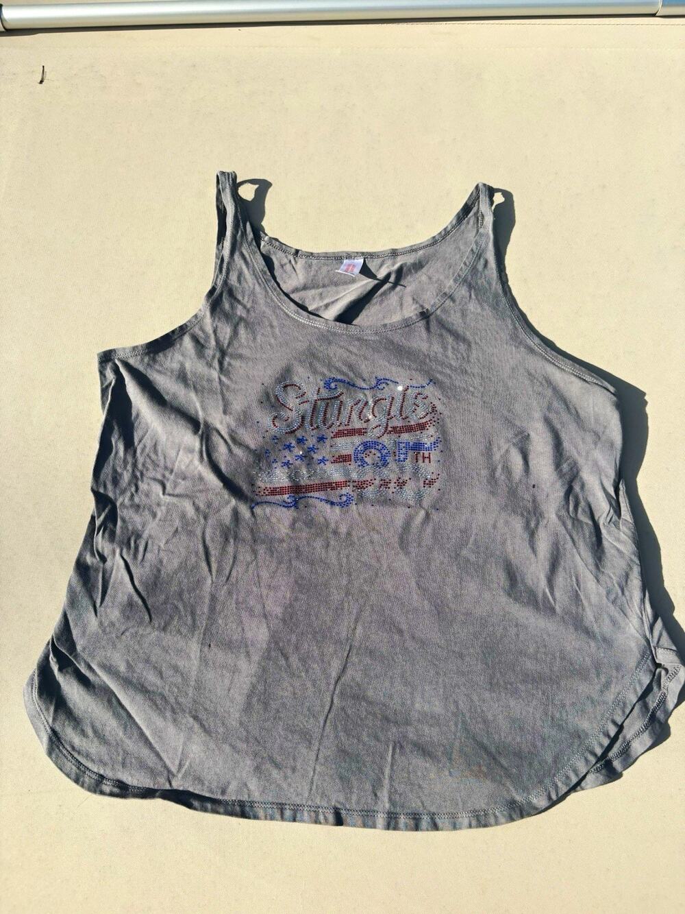 Sturgis 2025 85th Tank Top Gray Bedazzled Women 3XL Milwaukee Leather